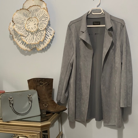 Premise Jackets & Blazers - Premise faux suede blue jacket Ptp 22